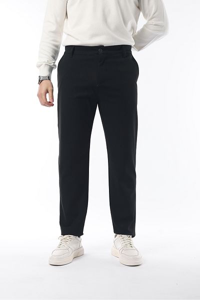 İDS COLLECTİON Pantaloni de iarnă negri slim fit din țesătură lycra