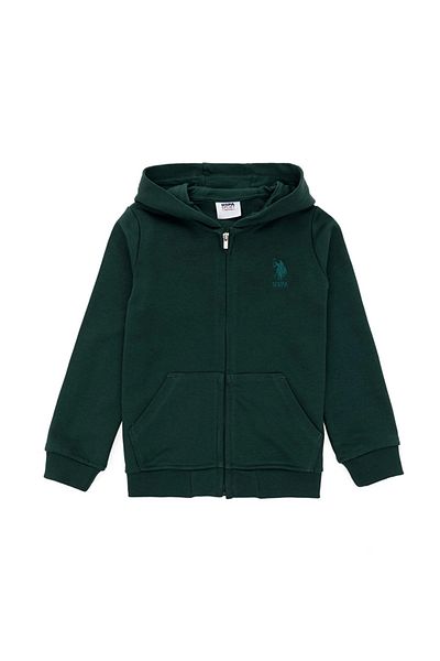 U.S. Polo Assn. Hanorac verde pentru băiat - GARMANKIDSSK024 DMLS