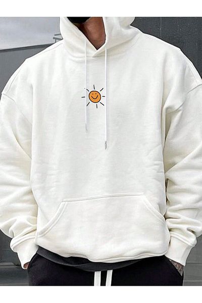 aynewmoda Hooded Travel Printed Sweatshirt