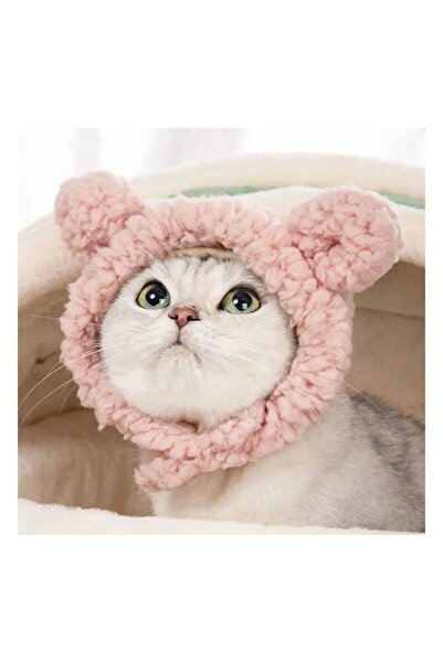 FloriaShopping قبعة قطة لطيفة قابلة للتعديل (وردي) مقاس M لعمر سنة واحدة فما فوق