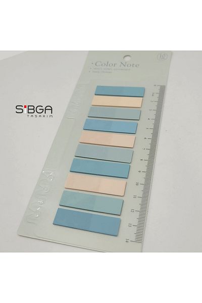 sibga tasarım Transparent Colored Post-It Note Paper - 200 Sheets Bookmark Sticker