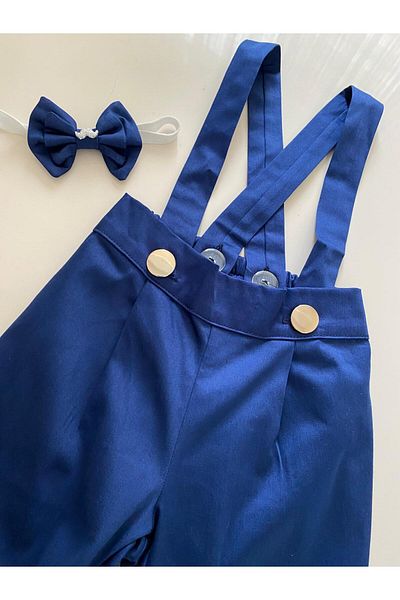 tubibebe 2-Piece Dark Blue Salopet + Bow Tie Set