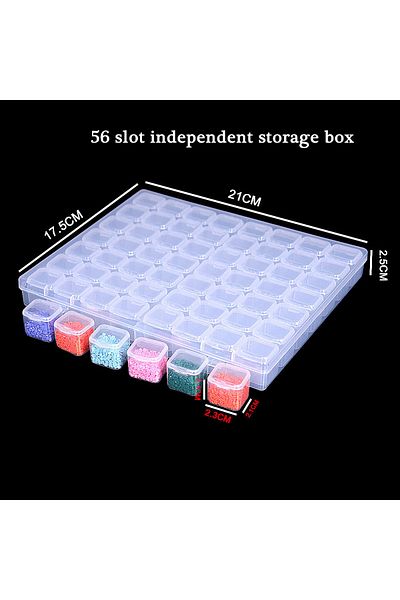 Choice 56 Duli Box Diamond Painting Storage Container With 28/56 Grid Grooves, Transparent Diamond Embroide