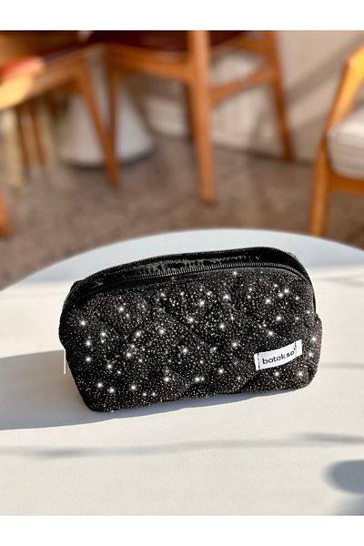Batekso Black Glitter Pen Bag
