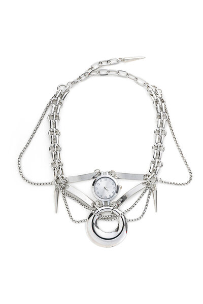 Twist METAL ZİNCİRLİ SAATLİ KOLYE