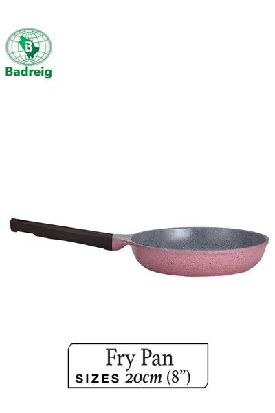 badreig LAHOYA CERAMIC COATED FRY PAN 26CM 2.3L Pink Aluminum  Marble Nonstick Coating |Made in Saudi