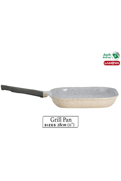 badreig مقلاة شواء مطلية بالسيراميك من لاهويا 28سم 3 لتر من الألومنيوم لون كر...