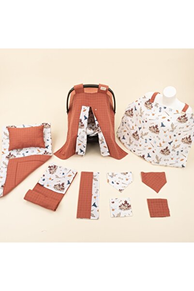 Yunikobaby طقم هاري موسلين مزدوج الجوانب - 11 قطعة، بلاط داكن