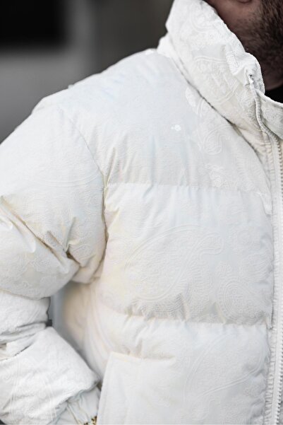 MİS MODA Men's Flock Printed Padded Coat