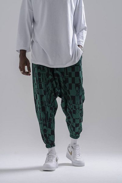 Superbluemexico Ανδρικό παντελόνι με μοτίβο Carrot Khaki Shalwar