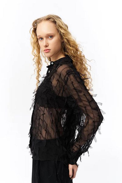 Quzu Gml00008 Model Cămașă neagră de damă
