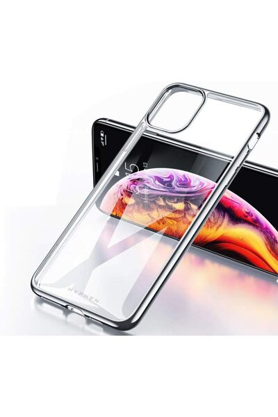 HYPHEN جراب شفاف بإطار فضي لهاتف iPhone 11 Pro