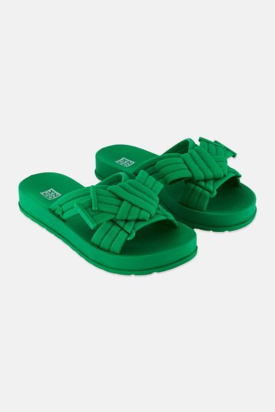 ZAXY Women Urbana Slip On Slides, Green