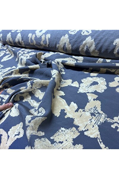 Yaren Ülker Dökümlü Modal Kumaş Ayrobin Desenli Çift En Antrasit (EN 150 CM)