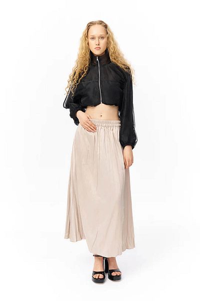 Quzu Beige Women's Skirt Etk00016 Beige Women's Skirt Etk00016