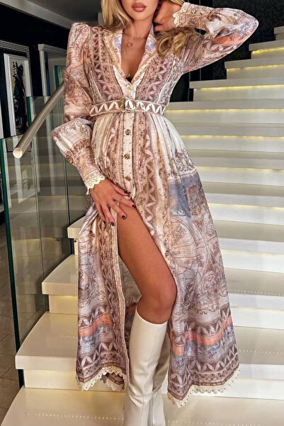 BENİMOLMALI Maxi Elbise Uzun Elbise Gömlek Elbise Tesettüre Uygun Elbise Keme...