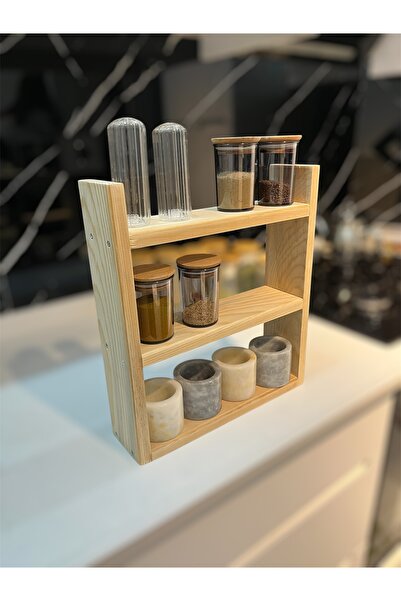 Lüxdekor seza Ahşap tezgah üstü mutfak rafı çok amaçlı kahve köşesi organizer