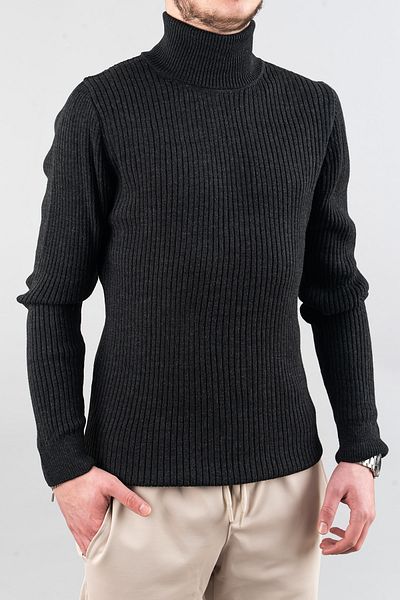 bombe Schwarzer Slim-Fit-Strickpullover aus Baumwolle mit Rundhalsausschnitt für Herren