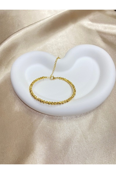 THE FLOREA COLLECTION سوار دوريكا من الفولاذ الذهبي