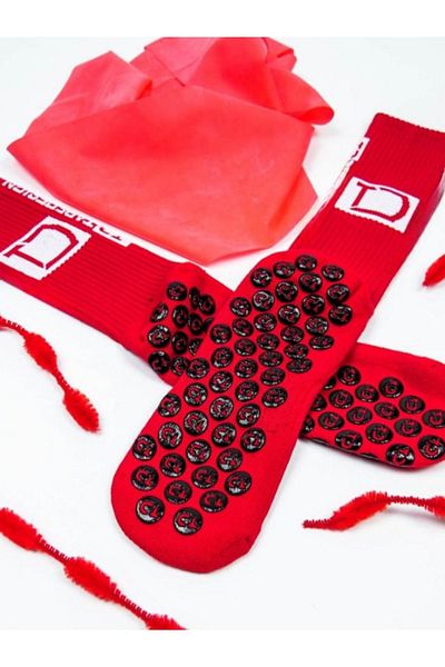 XPUPPETWEAR Red Unisex Anti Slip Silicone Towel Match Pro Sports Socks