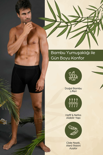 TULGAR Bambu Boxer Erkek Siyah