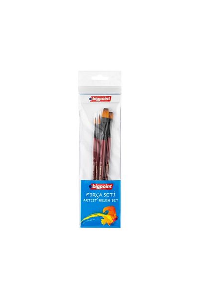 Bigpoint 123 Series - Set of 4 for Acrylic and Oil Paint, Mixed Watercolor Bristle Brush