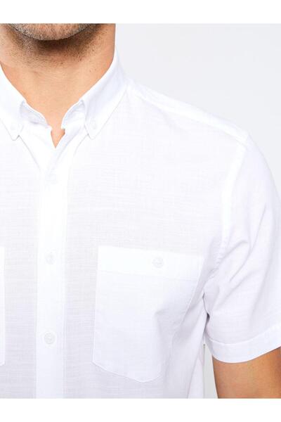 LC Waikiki Ανδρικό πουκάμισο με κοντό μανίκι ποπλίνα με κανονική εφαρμογή