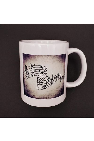evimdeyokyok Mug with Music Notes Design