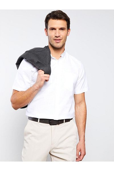 LC Waikiki Regular Fit Short Sleeve Poplin Men's Shirt