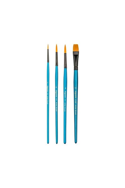 Bigpoint 111 & 210F Series - Set of 4 Synthetic Bristle Brushes with Round and Cut Tip
