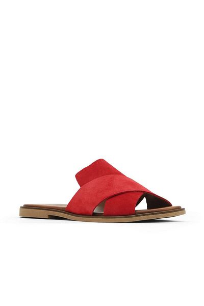 Bueno Shoes Papuci plati pentru femei Alf Suede rosii 01wa5710