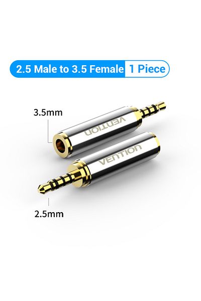 Choice 2.5 To 3.5 1pc Vention Jack 3.5mm To 2.5mm Male To Female Plug Audio Adapter For Speaker Laptop Head