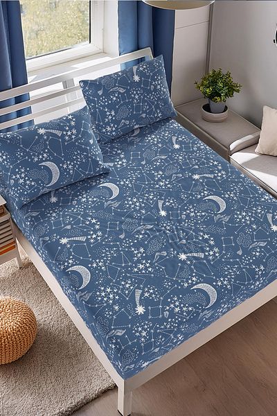 Lorien Galaxy Patterned Fitted Sheet Set - Single/ Double/ King Size