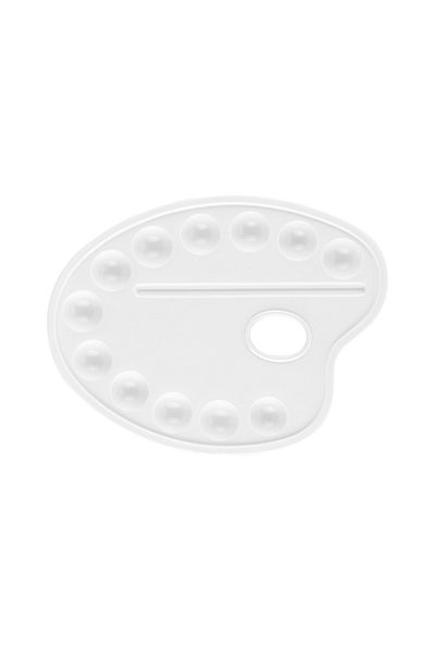 Bigpoint 19 cm White Godeli Palette - Durable Plastic Material, for Paint Mixing and Application