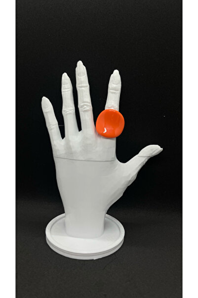 Kahkül shop Turuncu Renk Minimalist Reçine Yüzük