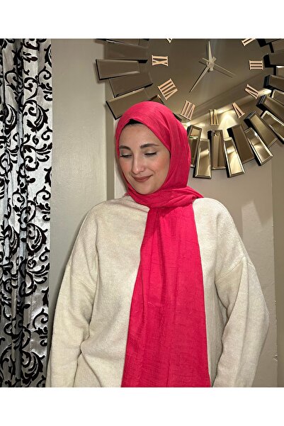 Vizonprive Bambu Kraş Şal-Fuşya Pembe