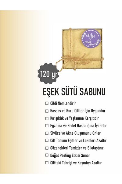 MELOZİ HOME Donkey Milk Soap Natural Revitalizing and Nourishing 120Gr. 100% Natural Handmade