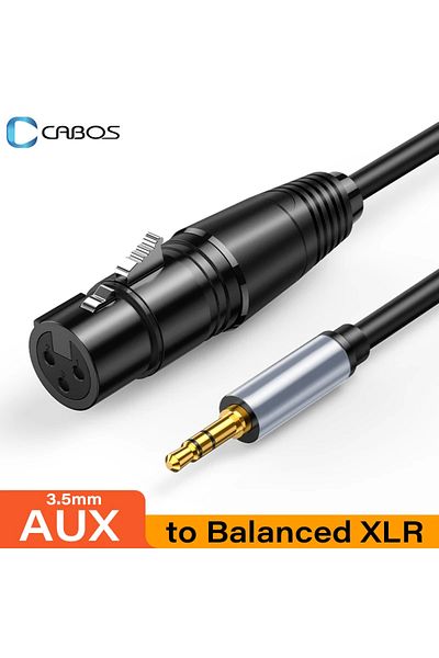Choice كابل صوت XLR إلى 3.5 مم ميكروفون كابل صوت تناظري متوازن XLR أنثى إلى AUX 3.5 مم جاك