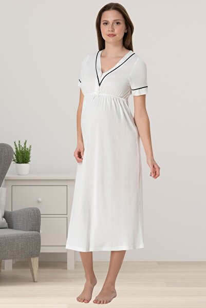 ByLohusa Нощница за бременни след раждане Effortt Ecru