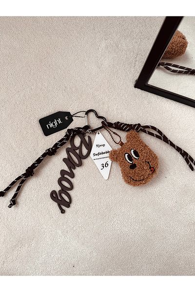 Night Teddy Bear Bonog Charm, Bag Charm, Αξεσουάρ τσάντας ειδικής σχεδίασης