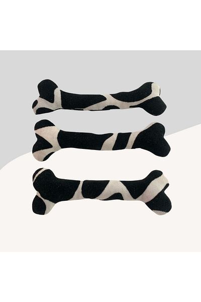 Miçikopet Soft Bone Shaped Toy For Dogs 25Cm Black And White