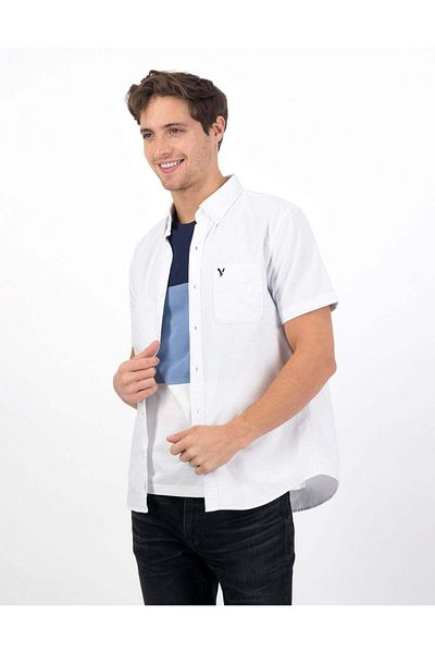 AMERICAN EAGLE Ae Classic Fit Oxford Short-sleeve Button-up Shirt
