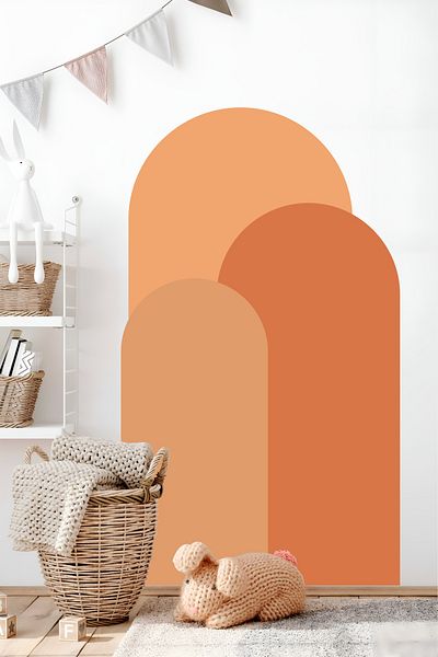Grafikup Autocolant de perete oval boem - Autocolant de perete Boho din 3 piese