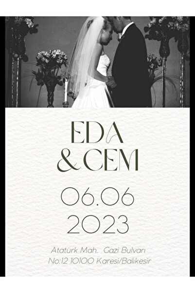 izmirdenet Düğün Davetiyesi , Nişan Davetiyesi , Kına Davetiyesi 50 Adet