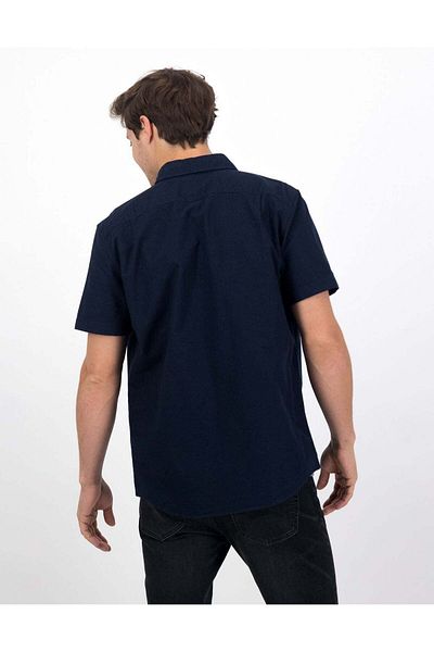 AMERICAN EAGLE قميص AE Classic Fit Oxford بأكمام قصيرة وأزرار