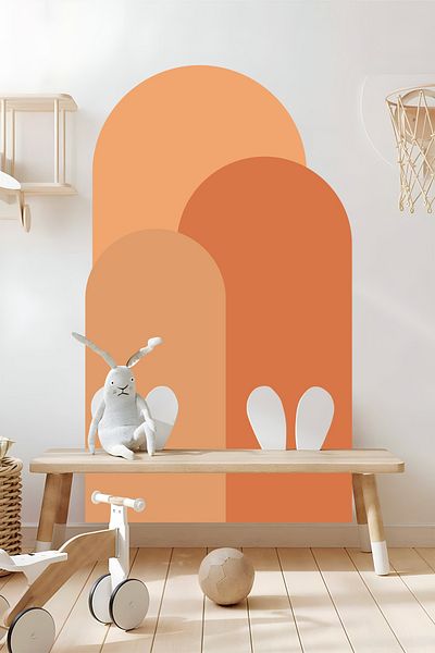 Grafikup Autocolant de perete oval boem - Autocolant de perete Boho din 3 piese