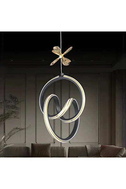 Sanctum Senalla Siyah Özel Tasarım Gold Çizgili Gold Dekor Kelebek Detaylı Sa...