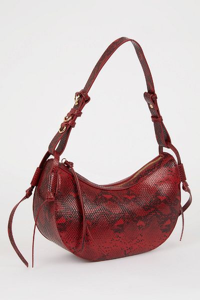 DeFacto Women's Faux Leather Snakeskin Patterned Shoulder Bag E3624Axns