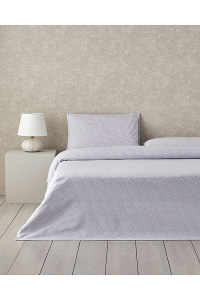 English Home Lush Blooms Easy Iron Poszewka na kołdrę pojedynczą 160x220 cm Liliowo-Zielony
