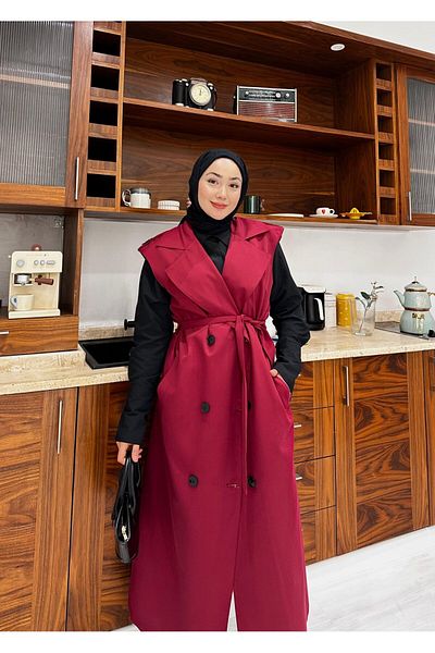 TANISA Valder Hijab Trench Vest Tns-4446